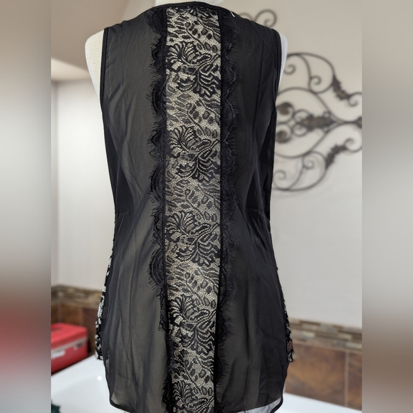 Maurice's Lace Overlay - Sheer Lace Back Tank Top Size Large Blouse - Picture 3 of 4